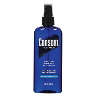 Aerosol consorte de cabello para hombres, fijación extra, sin perfume, sin aerosol - 8 oz (paquete de 4)