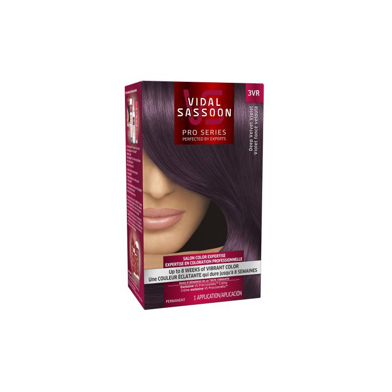 Vidal Sassoon Pro Series Hair Color 3vr Deep Velvet Violet 1 Kit