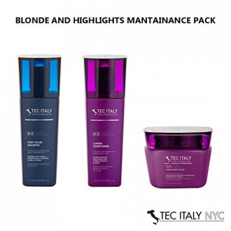 Tec Italie Blonde and Highlights mantainance Paquet: Shampoo Poster Couleur 10.1 Oz. + Lumina Conditioner 10.1 Oz. + Lumina Forz