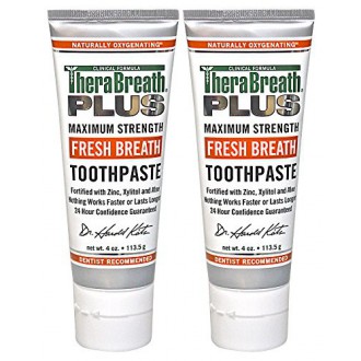 TheraBreath PLUS Formule professionnelle haleine fraîche Dentifrice - Extra Strength, 4 Ounce (Pack de 2)