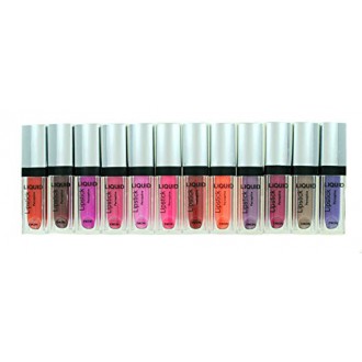 12 Matte Finish Pigment Lip Gloss set - grade professionnel (Liquid Lipstick)