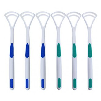 Tongue Cleaner by Ashtonbee (6-Piece) - High-Quality Plastic, Gentle Bacteria Inhibiting Scraper, Easy to Use Antimicrobial