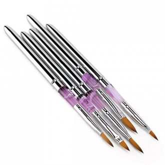 No.2 Acrylic UV Gel Nail Brush Gel Builder Nail Art Tips Drawing Design Polish Flat Carving Pen (1pcs)