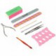 Anself 10Pcs Professional Nail Art Set Manicure Tools Kit Nail File Buffer Toe Finger Separator Cuticle Fork Pusher Nippers