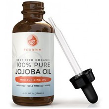 Foxbrim Organic Jojoba Oil - For Face, Skin, Hair & Nails - For Sensitive & Dry Skin - Abundant in Key Nutrients, Fatty