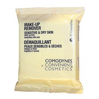 Comodynes Makeup Removers Toweletts for Face and Eyes with Oats for Dry Skin. 3 -20 towels packs