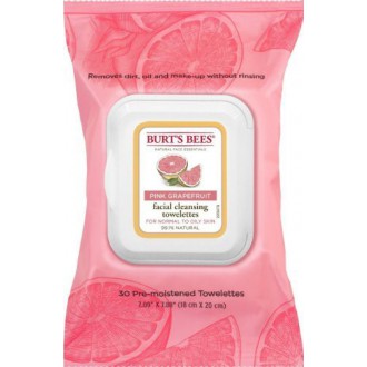 Bees Burt Cleansing Facial Lingettes, pamplemousse rose 30 ch (pack de 2)