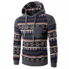 Mens Outwear, Neartime Rétro à manches longues à capuche Sweat à capuche Hauts Manteau (2XL, gris foncé)