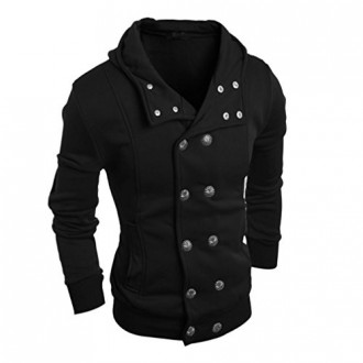 Mens Outwear, Neartime Automne Hiver Hooded Sweater Top Outfit Cardigan (M, Noir)