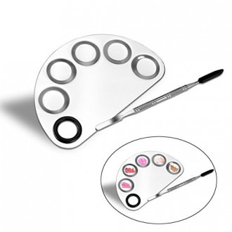 PIXNOR Palette Maquillage Nail art Manucure Artiste Outil en acier inoxydable Palette cosmétique avec Spatule Outil