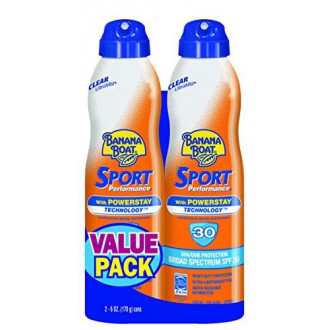 Banana Boat Ultra Mist Sport Performance amplio espectro de protección solar Sun Care Spray - Twin Pack - SPF 30, 6 oz