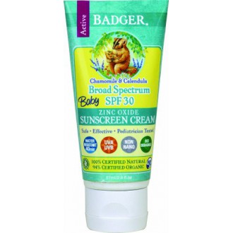 Badger Crème Solaire Bébé - SPF 30 - All Natural &amp; Certified Organic, 2.9 fl.oz