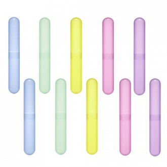 SPARIK ENJOY Pack of 10 Assort Color Plastic Toothbrush Case/Holder for Travel Use