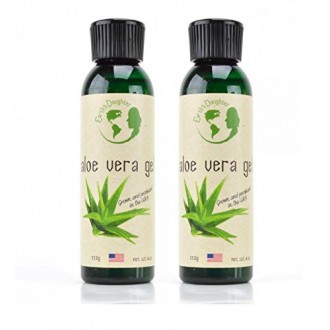 Gel de Aloe Vera - 99.75% puro, prensado en frío, de Aloe Vera Cuidado de la Piel - Dos botellas de 4 oz - Para todo tipo de pie