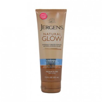 Jergens Natural Glow + reafirmante hidratante diaria media de 7,5 oz Tan tonos de piel