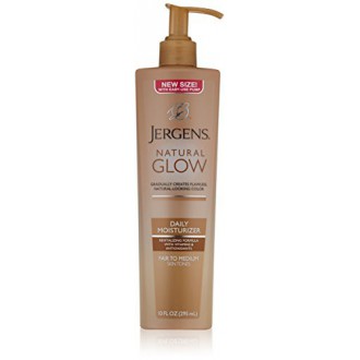 Jergens Natural Glow Daily Moisturizer, justo en medio, de 10 onzas