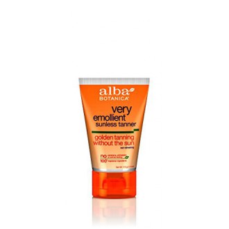 Alba Botanica muy emoliente, loción de bronceado sin sol, de 4 onzas