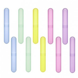 Amariver Pack of 10 Assort Color Plastic Toothbrush Case/Holder for Travel Use