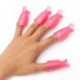 10PC Plastic Acrylic Nail Art Soak Off Cap Clip UV Gel Polish Remover Wrap Tool Rose Red