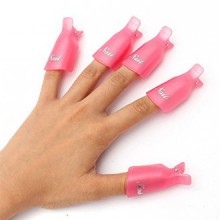 10PC plástico acrílico del arte del clavo empapa del clip del casquillo polaco ULTRAVIOLETA del gel removedor Wrap Tool Rose Red