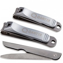 QANTYA Nail Clipper Set - Incluye una uña del pie Clipper, Uña de Clipper y un archivo de Sapphire - Mejores cortaúñas y filtro