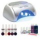 Pro Gel Nail Kit Salon polonais Gelish avec 18G lampe, Kit Basix et 5 couleurs