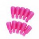 Sannysis 10PC plástico del arte del clavo empapa del Cap Clip Herramienta Wrap polaco ULTRAVIOLETA del gel removedor (rosa fuert