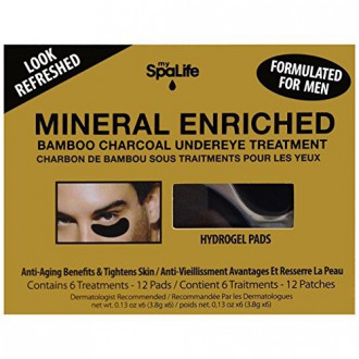 Mineral Spa Vida 1300 Hombres Enriquecido bambú y tratamiento del ojo del Bajo Carbón - 6 tratamientos cada uno (Pack de 2)