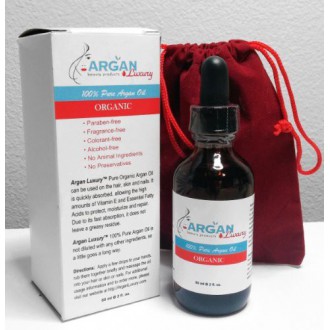 Argan Oil by Argan Luxury -- Pure, Organic, Cold-Pressed -- for Smooth Manageable Hair, Soft Moist Face & Skin and Effective