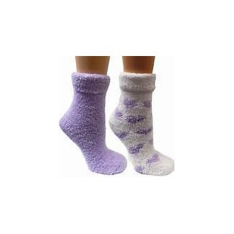 2 Pack of Earth Therapeutics Thera Soft Shea Butter Moisturizing Socks: Lavender/Dots