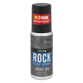 CRYSTAL ROCK Mineral Deodorant Body Spray for Men - COBALT SKY (4 fl oz)