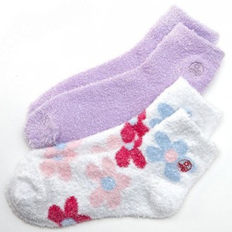 Aloe Therasoft hydratantes Chaussettes: 2 Paquet Lavande Fleurs &amp;