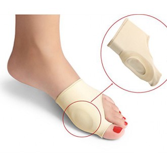 Aokbean Gel élastique durable doublé Bunion Protector Sleeve Corrector Pad pour l'adulte Paire (023 Nude)