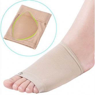 Aokbean Confort Gel Arche Pads Peau Arc Band Gel fasciite plantaire Sleeve Foot Support Brace pour pieds plats - 1 paire (030