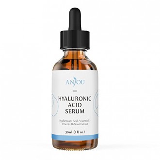 Anjou ácido hialurónico suero con vitamina C, para la piel y los ojos, 1 oz, Pura Crema hidratante para hidratar y es riqueza pi