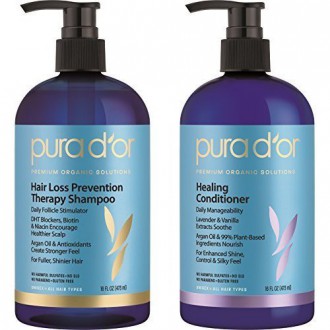 PURA D'OR terapia de prevención de la pérdida del cabello Fuerza y ​​Calmar Combo