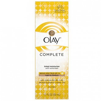 Olay completo de la piel BB Cream Perfeccionador Tinted Moisturizer con filtro solar, la luz a medio, 1,7 onza líquida