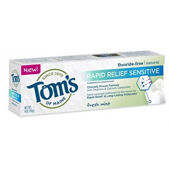 Tom's of Maine Rapid Relief Sensitive Natural Toothpaste Multi Pack, Fresh Mint, 2 Count