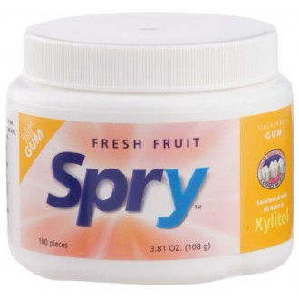 Spry Xylitol - Great Tasting Natural Fresh Fruit Gum, Promotes Oral Health and Fights Bad Breath - 100 Count (2 Pack)