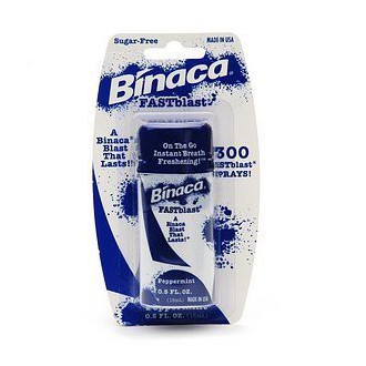 Binaca Fastblast Breath Spray Peppermint 0.50 Oz (Pack of 12)