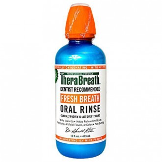 Therabreath dentista recomendado Fresh Breath Enjuague Bucal (helado de menta, Paquete de 1)