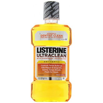 Listerine Ultra Clean enjuague bucal antiséptico, cítricos frescos, 1 cuarto de galón 1.8 Fl Oz