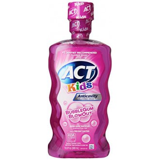 ACT niños anticaries fluoruro de enjuague, Bubblegum Blowout 16,9 oz