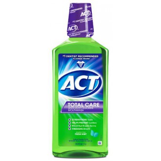 ACT Total Care Anticavity Fluoride Mouthwash Fresh Mint, 33.8-Ounce Bottle (Pack of 3)