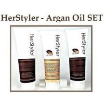 Herstyler Conjunto de 3- champú, acondicionador y crema protectora de calor Heat