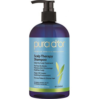 PURA D'OR Scalp et Pellicules Therapy Shampoo avec l'huile d'argan et de Tea Tree, 16 fl. oz