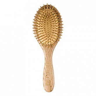 ELFINA Portable Paddle Brush, 100% Natural Bamboo Detangling Hair Brush for Scalp Massage, 2 Sizes Available---L