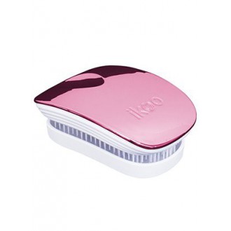 ikoo pocket metallic collection - detangling brush - white bristle (rose)